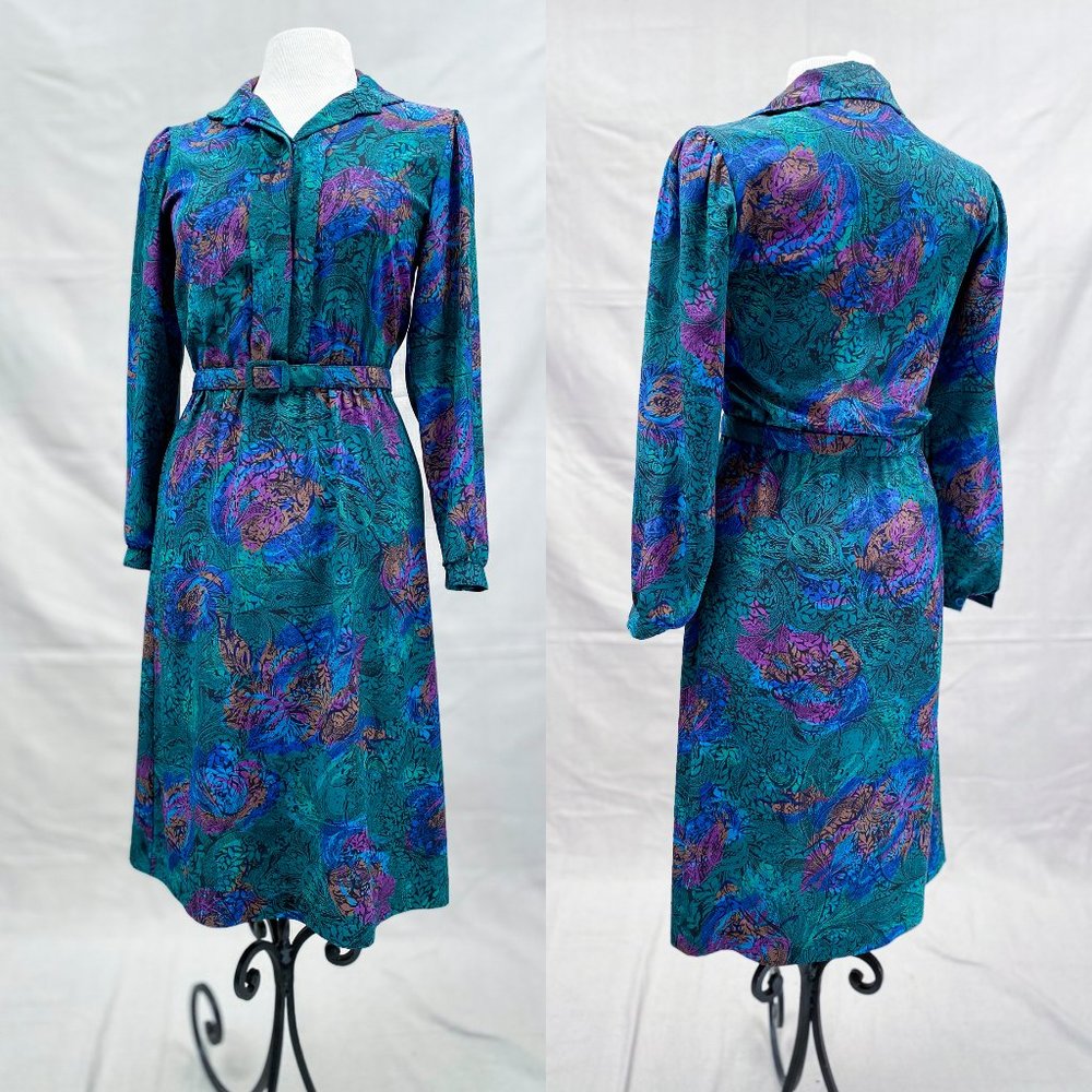 SOLD Retro Career Office Dress, Matching Belt - Picture 1 of 10
